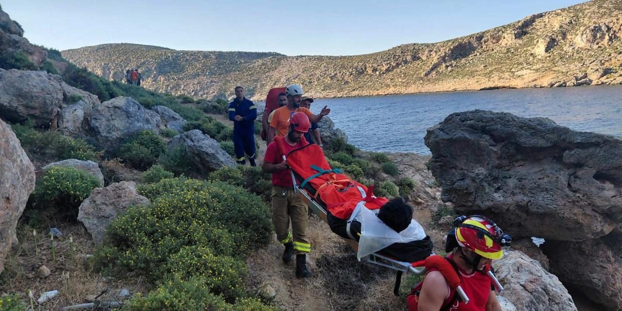 Επιτυχημένος απεγκλωβισμός τουρίστα από δύσβατη περιοχή της Καλύμνου