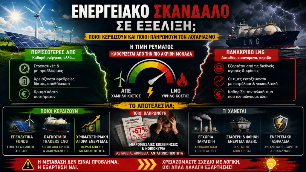 «Ενεργειακό σκάνδαλο σε εξέλιξη;»- Βασίλης Λύκος