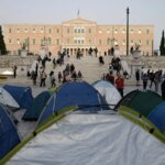 Υπαίθρια κατασκήνωση διαμαρτυρίας η πλατεία Συντάγματος