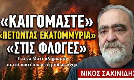 Εκατομμύρια στις φλόγες και πλήρωσαν τελικά αυτοί που έπρεπε για το Μάτι; Νίκος Σαχινίδης